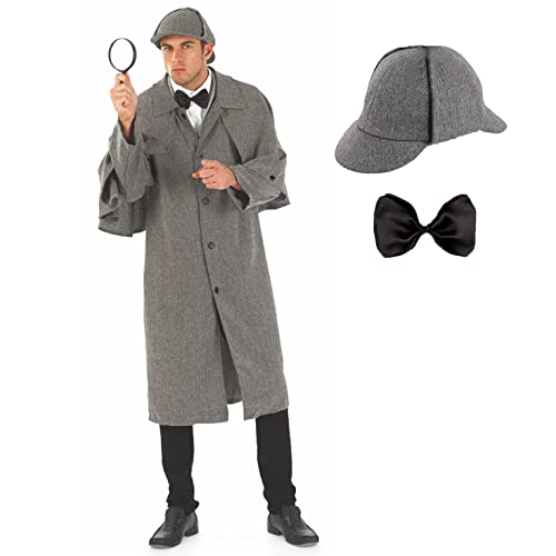 Fun Shack Mens Detective Costume Adult, Detective Costume Men, Detective Halloween Costume, Private Investigator Costume, Large