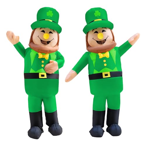 Nisotieb St Patrick's Day Outfit Inflatable Costume Inflatable Leprechaun Blow-up Costume for Adlut/St Patricks Day/Halloween (St Partick's Day)