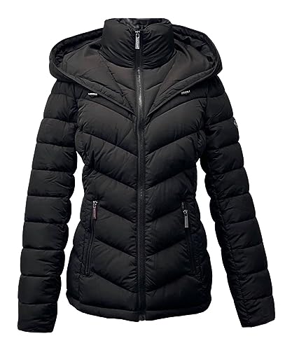 Michael Michael Kors Hooded Packable Down Puffer Jacket Coat Zip Front Black (US, Alpha, Medium, Regular, Regular)