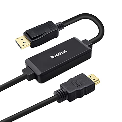 BolAAzuL Active 4K HDMI to Displayport 1.2 Converter Adapter Cable 6FT/1.8M, HDMI Source Monitor Cable Unidirectional HDMI 1.4 Male to DP 1.2 Male -AHDPC