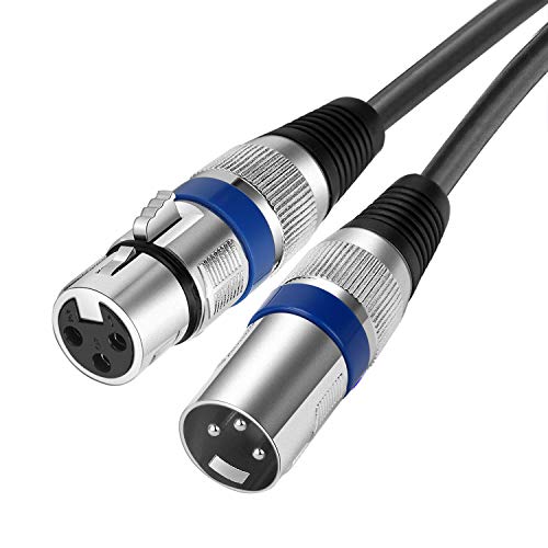 SIXNEA XLR Cable, 25 FT XLR Male to XLR Female 3 PIN Microphone Cable, Amp Speaker Balanced Audio Shielded Cable Patch Extension Cords