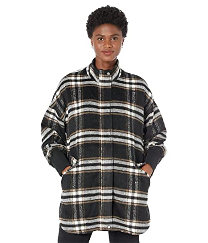 Steve Madden Apparel Womens Plaid Times COAT, Black, Medium US