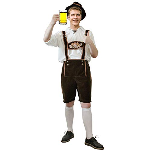 Brwoynn Oktoberfest Halloween Costume for Men, German Bavarian Costume Set, Halloween Costume for Adult