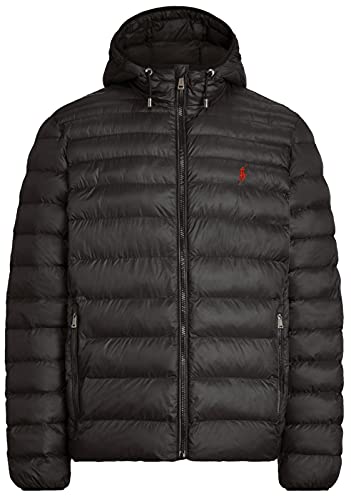 Polo Ralph Lauren Men's Hoodie Puffer Jacket (Black, XL)
