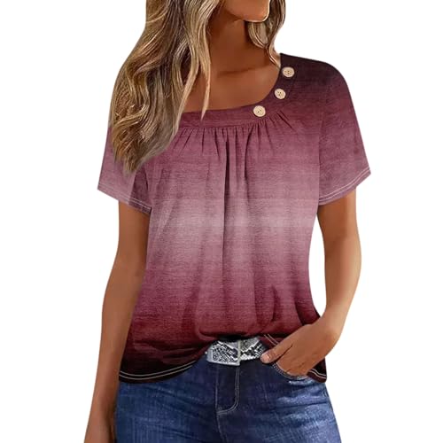 Generic Plus Size Tops Womens Summer Clothes Blouses for Women Dressy Casual Gauze Shirts for Women Spring Blouses for Women 2024 Summer Clothes for Women 2024 Shirts for Women Short Sleeve Spring