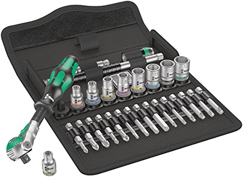 Wera 05004016001 8100 SA 6 Zyklop Metric Speed Ratchet Set, 28 Piece, 1/4' Drive