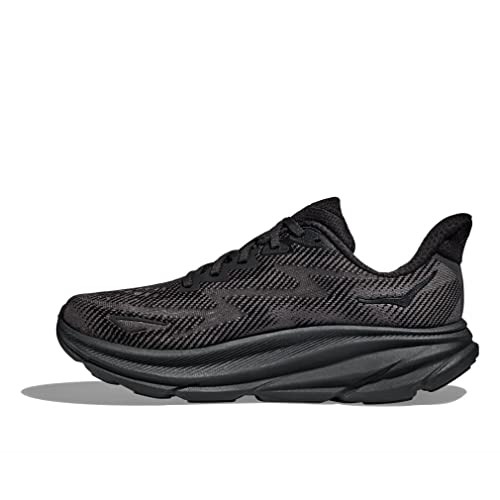 Hoka Women's Clifton 9 Sneaker, Black/Black, 8