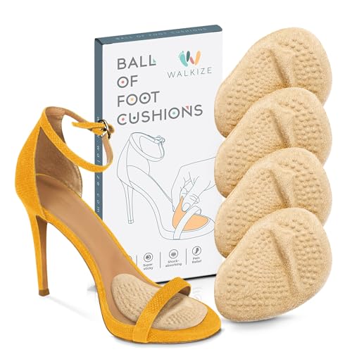 Metatarsal Pads Women | Heel Inserts for Women | Ball of Foot Cushions (2 Pairs Foot Pads) All Day Pain Relief and Comfort One Size Fits Shoe Inserts for Women (Beige)