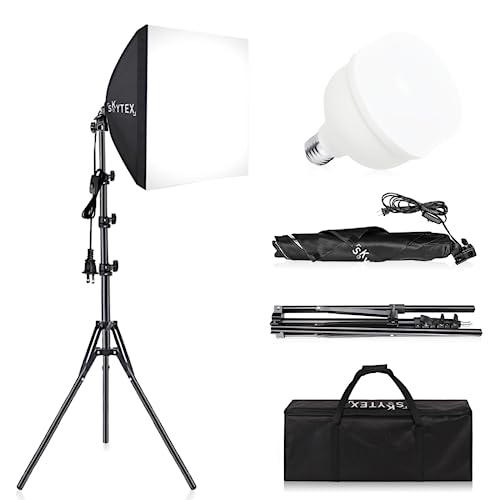 Softbox Lighting Kit, Skytex 16x16in Soft Box | 135W 5500K E27 LED Bulb, Continuous Photography Lighting Kit Photo Studio Lights Equipment for Camera Shooting, Video Recording