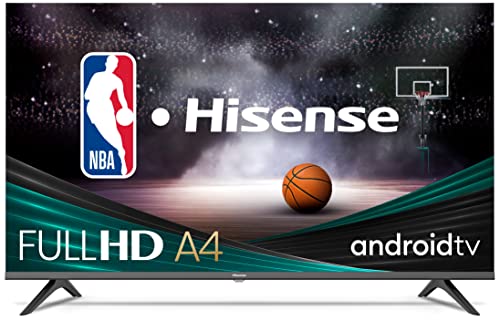 Hisense A4 Series 40-Inch Class FHD Smart Android TV with DTS Virtual X, Game & Sports Modes, Chromecast Built-in, Alexa Compatibility (40A4H, 2022 New Model) Black
