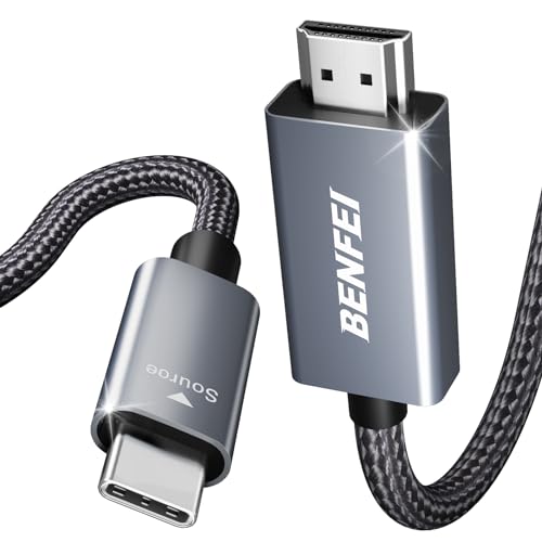 BENFEI USB C to HDMI 3 Feet Cable [4K@60Hz, Aluminum Shell, Nylon Braided], Thunderbolt 3/4 Compatible with iPhone 15 Pro/Max, MacBook Pro/Air 2023, iPad Pro, Surface Book 2, Galaxy S23 and More