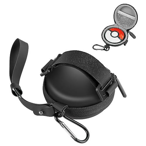 JOYJOM Hard Carrying Case for Pokemon Go Plus Plus + Accessory, Portable EVA PU Leather Protective Bag Storage Hard Carrying Case for Pokemon go Plus Plus +2023 (Black)