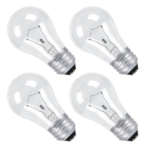CYLYT 4-Pack Oven Light Bulbs 40 Watts Appliance Bulb, E26 A15 120V High Heat Bulbs for Stove Hood, Refrigerator, Microwave, Warm White 2700K, Dimmable