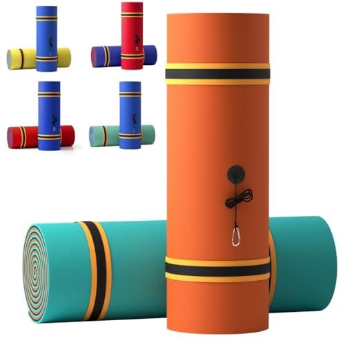 SOWKT 18 x 6 Feet Lily Pad Extra Large Floating Mat for Lake and Boating - Giant Floating Water Pad (Orange/Black/Green)