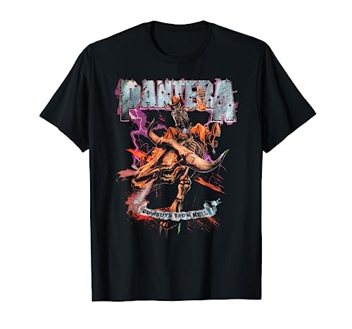 Pantera Official Cowboys From Hell Riding Skeleton Short Sleeve T-Shirt