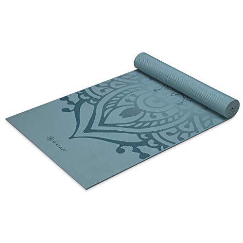 Gaiam Yoga Mat Premium Print Extra Thick Non Slip Exercise & Fitness Mat for All Types of Yoga, Pilates & Floor Workouts, Niagara, 6mm,68'L x 24'W x 6mm Thick