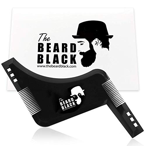 The BEARD BLACK Beard Shaping & Styling Tool with inbuilt Comb for Perfect line up & Edging, use with a Beard Trimmer or Razor to Style Your Beard & Facial Hair, Premium Quality Product (Black)