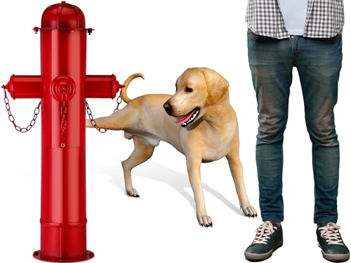 Foaincore Fire Hydrant for Dogs to Pee on, 31.5 x 6 Inch Metal Fire Hydrant, Puppy Pee Training Tool, Large Fake Fire Hydrant for Dogs Outdoor Yard Decor, Firefighter Gifts