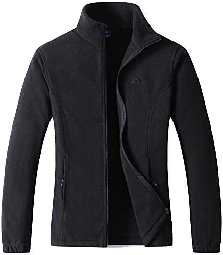 GIMECEN Women's Lightweight Full Zip Soft Polar Fleece Jacket Outdoor Recreation Coat With Zipper Pockets X-Large