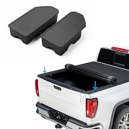 Shademax Stake Pocket Covers Custom Fit for 2019-2023 2024 GMC Sierra and Chevrolet Silverado Truck Bed Rail Hole Plugs Stake Pocket Caps Cover (Set of 2)