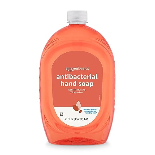 Amazon Basics Antibacterial Liquid Hand Soap Refill, Light Moisturizing, Triclosan-Free, Citrus, 50 Fl Oz (Previously Solimo)