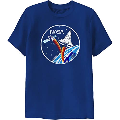 Ripple Junction Youth NASA Shuttle and Satellite Space T-Shirt Officially Licensed Medium Royal