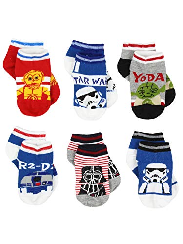 STAR WARS Toddler Boys 6 pack Socks (Shoe: 4-7 (Sock: 2-4), Multi)