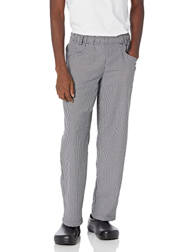 Mercer Culinary womens Cook chefs pants, Black/White, X-Small