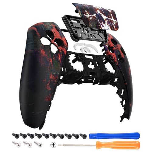 eXtremeRate Phantom Skull Front Housing Shell with Touchpad Compatible with ps5 Controller BDM-010 BDM-020 BDM-030 BDM-040, DIY Replacement Shell Custom Touch Pad Cover Compatible with ps5 Controller