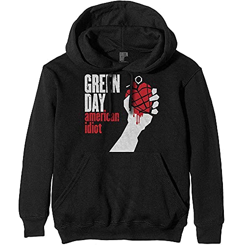 Rock Off Green Day 'American Idiot' (Black) Pull Over Hoodie (Large)