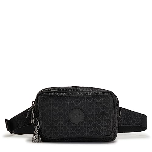 Kipling Women’s Abanu Crossbody Bag, Lightweight, Adjustable Nylon Waist Pack with Multi-Compartment Zip Pockets, Signature Emb