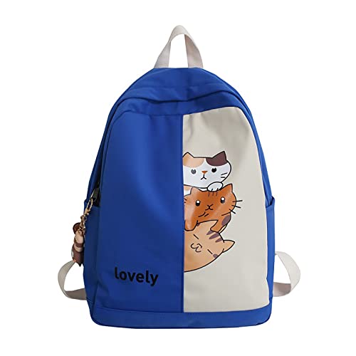 MYNKYLL Girls Korean Cartoon Cat Schoolbag Backpack For Primary School Students Day Backpack (BU1, One Size)