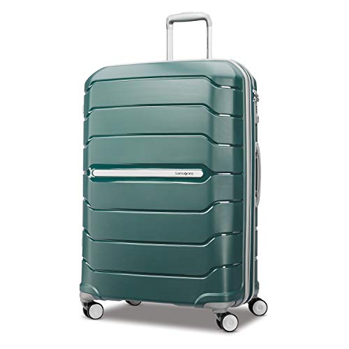 Samsonite Freeform Hardside Expandable with Double Spinner Wheels, Checked-Large 28-Inch, Sage Green