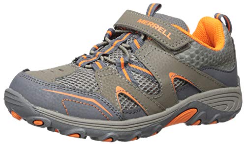 Merrell unisex child Trail Chaser Hiking Sneaker, Gunsmoke/Orange, 1 Little Kid US