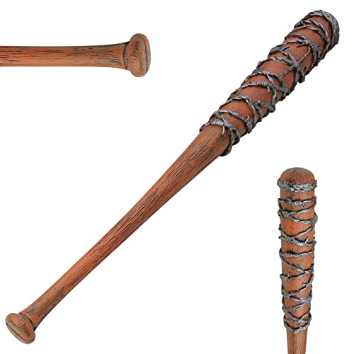 LALAPORT 36 Inch Walking Foam Bat with Barbed Wire for Replica, Costume, Cosplay, Halloween, LARP and Collection Brown