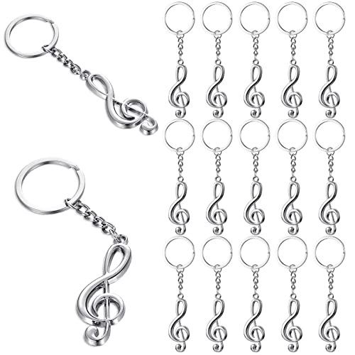 24 Pcs Musical Note Key Chain Metal Keychain Small Music Teacher Pendant Sign Back to School Gift for First Day of School Christmas Gifts Women