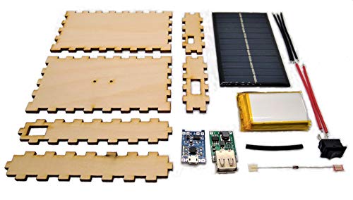 Kitables DIY USB Solar Panel Portable Charger Kit | Build Your Own Portable Phone Charger for iPhone, iPad, and Android | Perfect for STEM Curriculum,Wood,kit-Solar-Charger