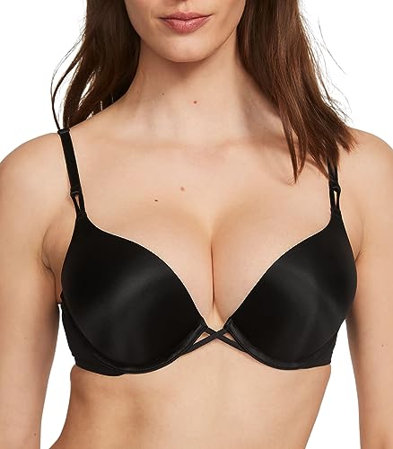 Victoria's Secret Bombshell Sexy Strap Push Up Bra, Add 2 Cups, Plunge Neckline, Bras for Women, Very Sexy Collection, Black (36C)