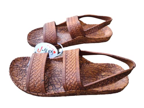 J-Slips New Adventure Sandals for Women and Men with Straps - Comfortable Jesus Jandals for Beach, Summer, and Shower - Waterproof Hawaiian Slides with Arch Support (Coconut W8)