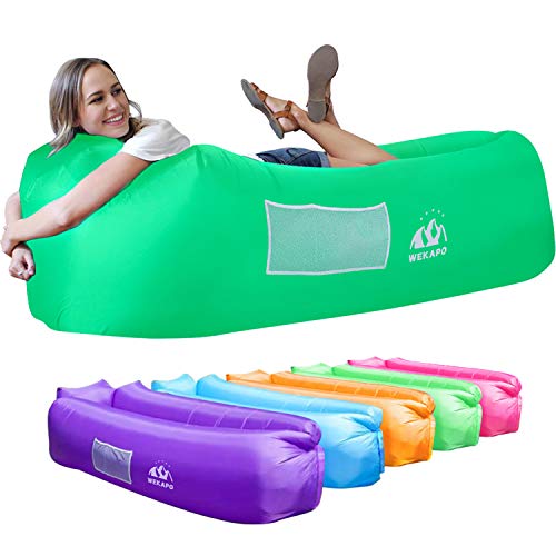 WEKAPO Inflatable Lounger Air Sofa Hammock-Portable,Water Proof& Anti-Air Leaking Design-Ideal Couch for Backyard Lakeside Beach Traveling Camping Picnics & Music Festivals (Green)