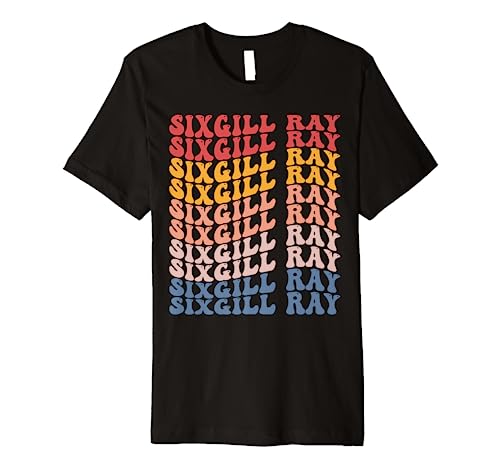 Sixgill Ray Groovy Retro Fish Premium T-Shirt