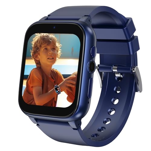 iCHOMKE Smart Watch for Kids, Girls Boys Smartwatch with 26 Games Camera Video Recorder and Player, Pedometer Calendar Flashlight, Audio Book etc., Gifts for 4-12 Years Children (Blue)