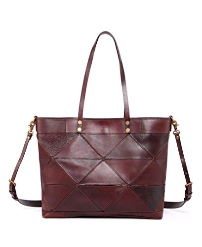 OLD TREND Genuine Leather Prism Tote Bag (Brown)