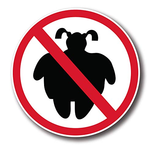 StickerJOE No Fat Chicks Funny Bumper Sticker 4.5' X 4.5'