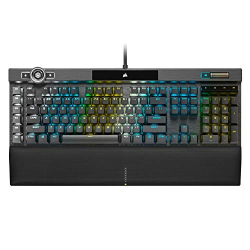 Corsair K100 RGB Optical-Mechanical Gaming Keyboard - Corsair OPX RGB Keyswitches - AXON Hyper-Processing Technology for 4X Faster Throughput - 44-Zone RGB LightEdge (Renewed)