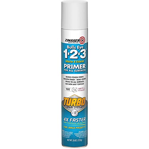 Zinsser 343746 Bulls Eye 1-2-3 Turbo Primer Spray, 26 oz, White