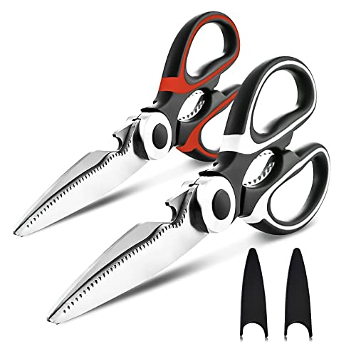 Kitchen Shears,2-Pack Heavy Duty ,Dishwasher Safe Meat Kitchen Scissors for General Use for Chicken/Poultry/Fish/Meat