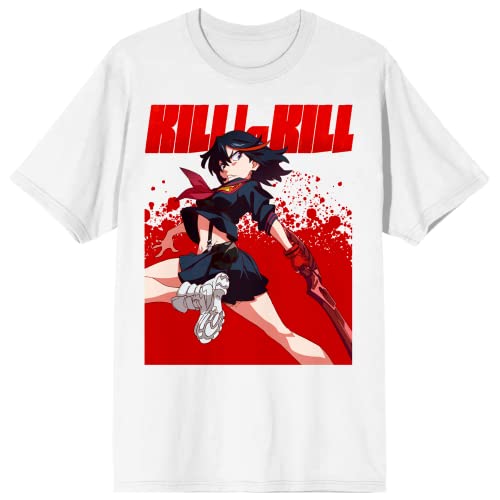 Bioworld Kill La Kill Ryuko Matoi and Senketsu Men's White Graphic Tee-Medium
