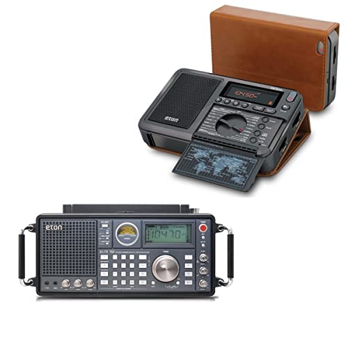 Eton Elite 750 Radio Receiver with AM/FM/LW/SW Bands with RDS & Custom Leather Carry Cover