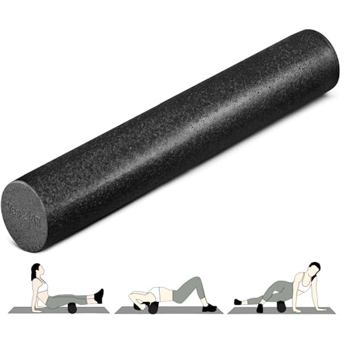 Yes4All High Density Foam Roller for Back, Variety of Sizes & Colors for Yoga, Pilates - Black - 36 Inches